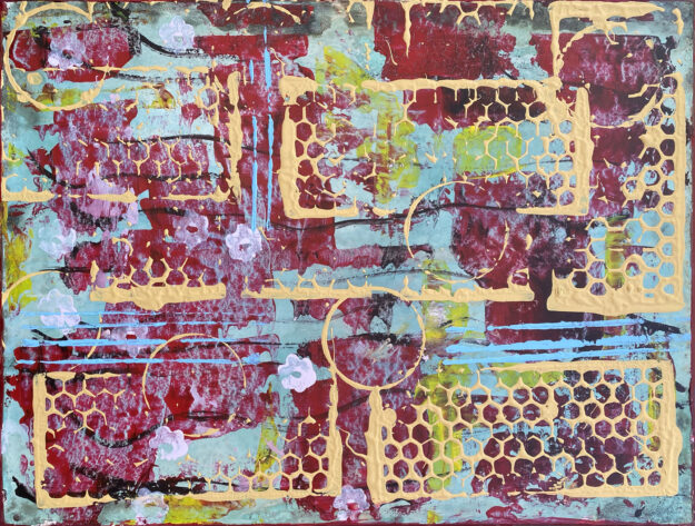 Blocks of Gold - Acrylic on panel 12″ x 16″