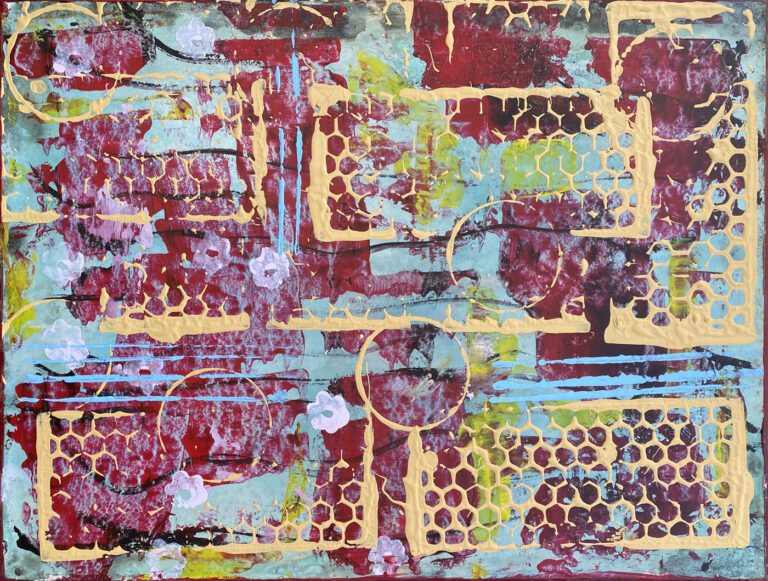 Blocks of Gold - Acrylic on panel 12″ x 16″